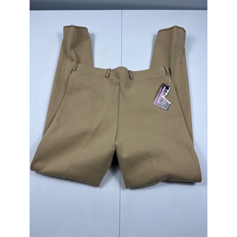 Perris Riding Apparel Tan Equestrian Breeches Womens Medium Knee Patch Pants - Picture 9 of 13